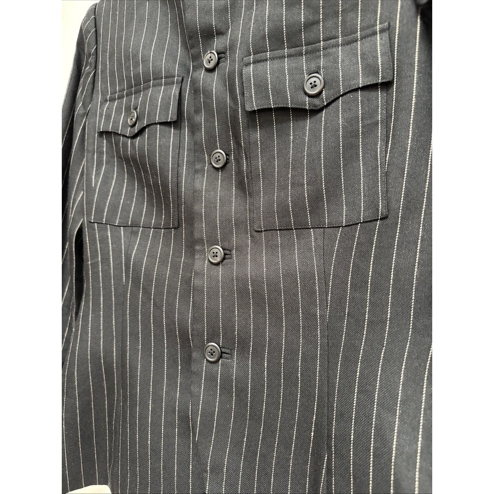 Ralph Lauren‎ Collection Purple Label Pinstriped Wool Military Blazer Size 6